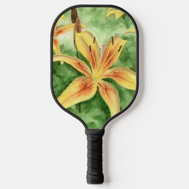 Gelbe Lilien im Garten Pickleball Schläger (Vorderseite)