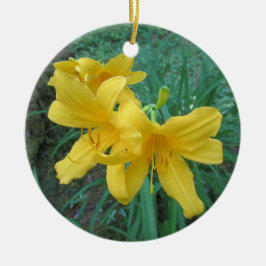 Gelbe Lilien Verzierung Keramik Ornament
