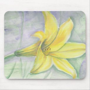 Gelbe Lilienmalerei in Acrylic Mousepad