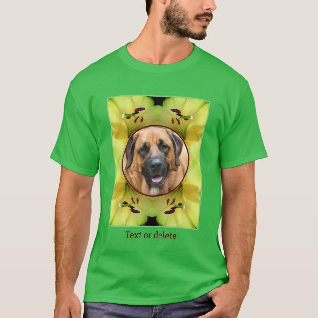 Gelbe Lilienrahmen schaffen Ihr eigenes Foto T-Shirt (Vorderseite)