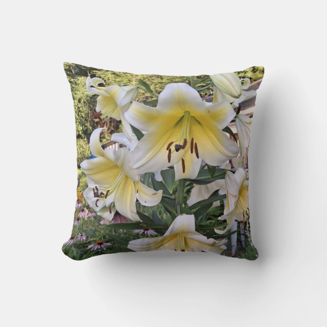 Gelbe Lilly Glas Kissen (Vorderseite)