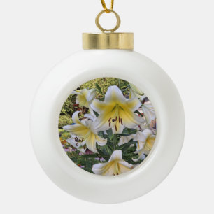 Gelbe Lilly Keramik Kugel-Ornament