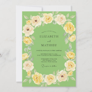 Gelbe Limette Pfingstrose Hochzeit Einladung