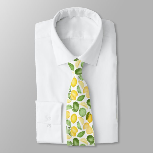 Gelbe Limonen Grüne Limes Krawatte (Gebunden)