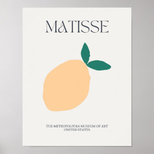Gelbe Limonenmatisse Minimalistisch Poster