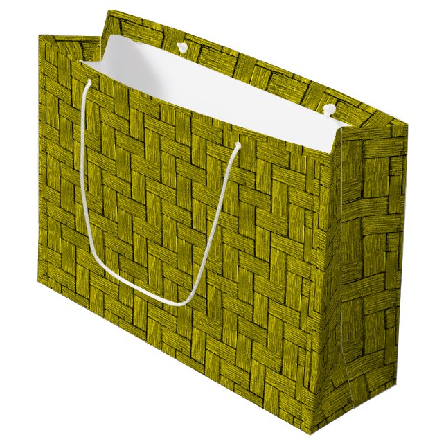 Gelbe Lincoln Logs Geschenktasche Große Geschenktüte (Vorderseite Schrägansicht)