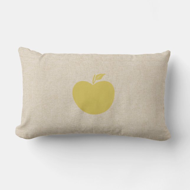 Gelbe Linen Apple Pillow Lendenkissen (Vorderseite)