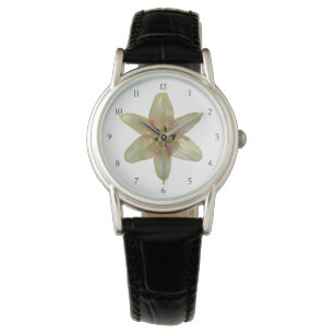 Gelbe Lippe-Blume Armbanduhr