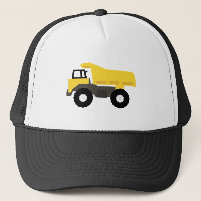 Gelbe LKW-Baumaschinen Truckerkappe (Vorderseite)