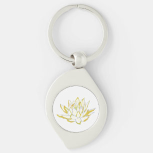 Gelbe Lotus Blume Boho Accessoires Frauen Schlüsselanhänger