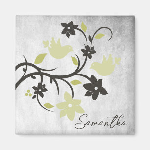 Gelbe Lovebirds Personalisiertes Magnet