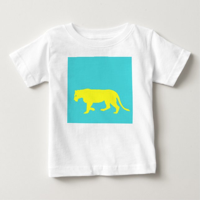 Gelbe Löwe Kontur Baby T-shirt (Vorderseite)