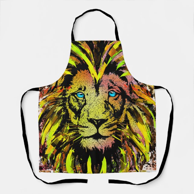 Gelbe Löwe Kopf Schürze - Löwenfront Schürze (Vorderseite)