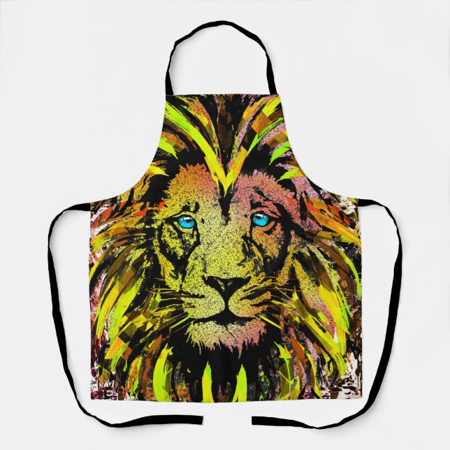 Gelbe Löwe Kopf Schürze - Löwenfront Schürze (Vorderseite)