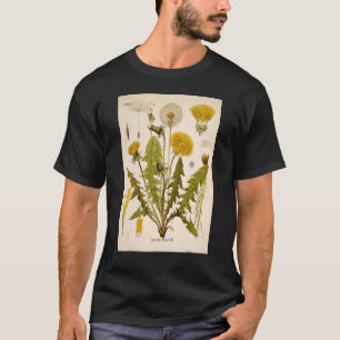 Gelbe Löwenzahnblütenphase Vintage-Botanik Il T-Shirt
