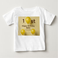 Gelbe Luftballons 1. Geburtstag hinzufügen Datum T