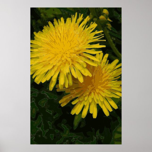 Gelbe Lüster Grafik drucken. Poster (Vorne)