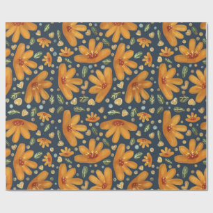 Gelbe Luxusblumen Geschenkpapier