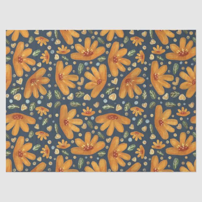 Gelbe Luxusblumen Seidenpapier (Vorderseite)