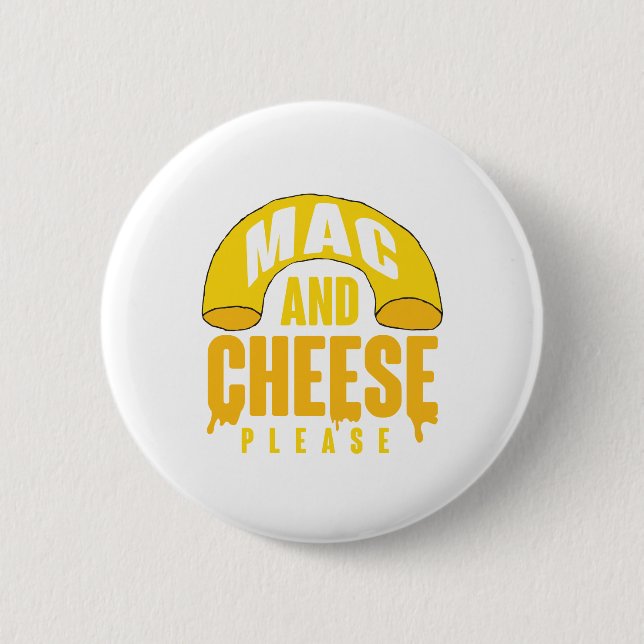 Gelbe Macaroni Käse für Kinder Mac und Käse Button (Vorderseite)
