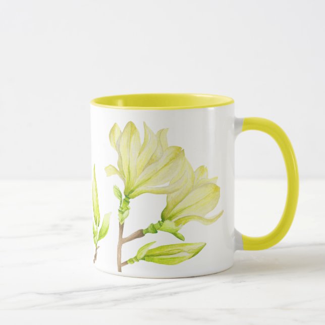 Gelbe Magnolien auf einer Combo-Tasse (W) Tasse (Rechts)