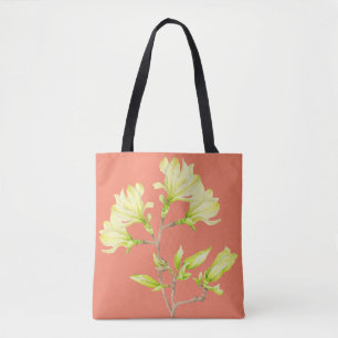 Gelbe Magnolien auf einer Tasche