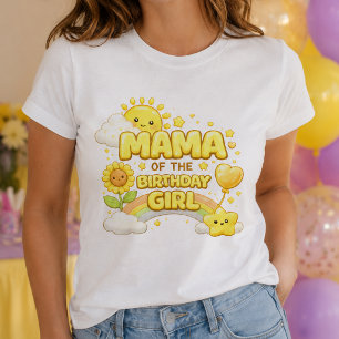 Gelbe Mama des Geburtstagsmädchens Damen T-Shirt 