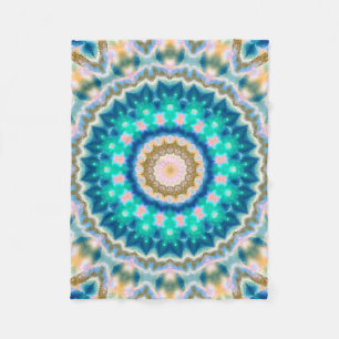 Gelbe Mandala des Türkises Fleecedecke
