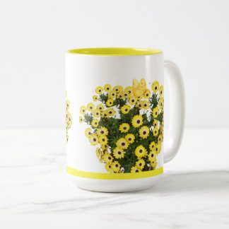 Gelbe Margeriten | Natur Blühen Zweifarbige Tasse