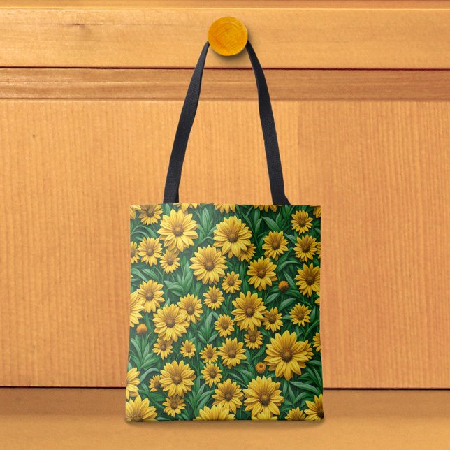 Gelbe Margeriten-Tasche Tasche (Tote bag with yellow daisies)