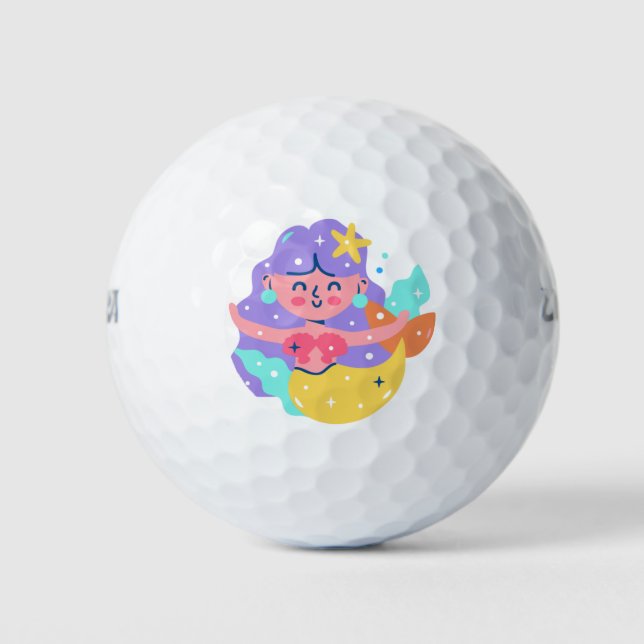 Gelbe Meerjungfrau Golfball (Vorderseite)