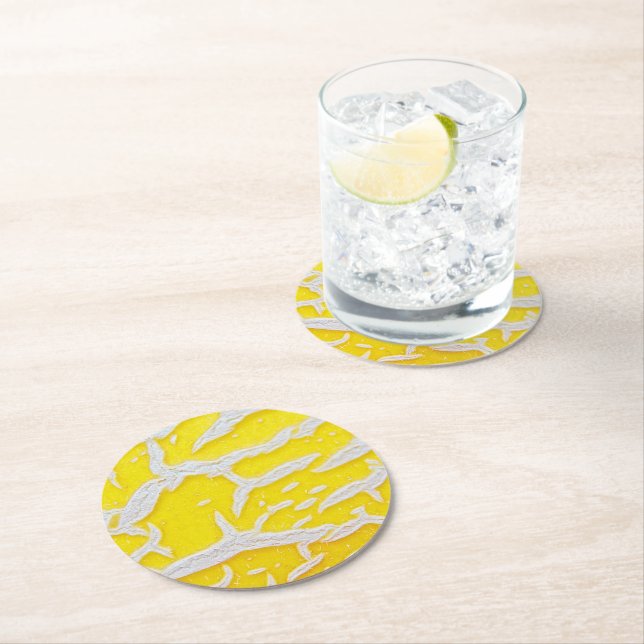 Gelbe Melone-Muster-Mauspad Runder Pappuntersetzer (Vor Ort)