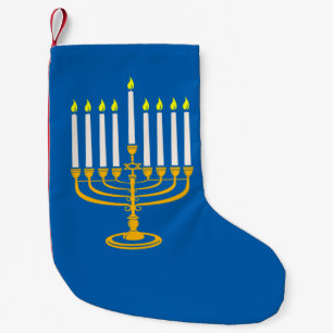 Gelbe menorah hanukkah Judenprint Kleiner Weihnachtsstrumpf
