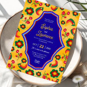 Gelbe mexikanische Hochzeitseinladung Einladung