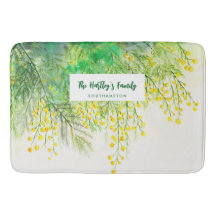 Gelbe Mimosa Floral Aquarellmalerei