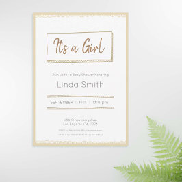 Gelbe Minimalistisch-Doodle-Neutral-Babydusche Einladung