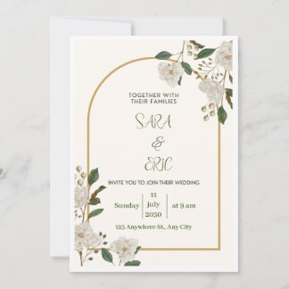 Gelbe Minimalistische Blume Einladung zur Hochzeit