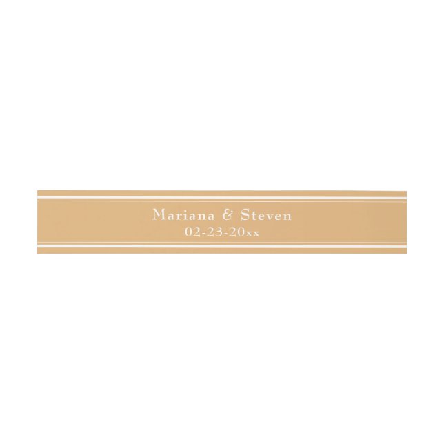 Gelbe Minimalistische Hochzeit Einladungsbanderole (Flach)