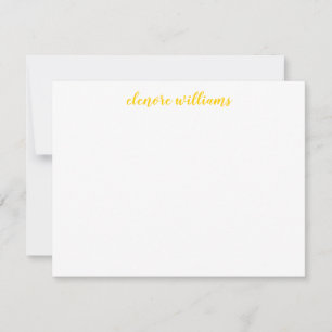 Gelbe Minimalistische Moderne Elegante einfache Sc Mitteilungskarte
