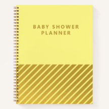 Gelbe Minimalistische Streifen Babyduschplanner