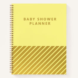 Gelbe Minimalistische Streifen Babyduschplanner Notizbuch