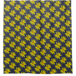 Gelbe mit Blumenarnika auf irgendeiner Farbe Duschvorhang