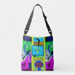 Gelbe Mode Abstrakte Inspiration aus Matisse Tragetaschen Mit Langen Trägern