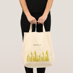 Gelbe moderne Citrin-Blüten Tragetasche
