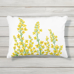 Gelbe, moderne Citrine Blumenblüten Kissen Für Draußen