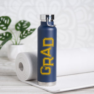 Gelbe moderne einfache Abiturfeier Schulabschluss Trinkflasche