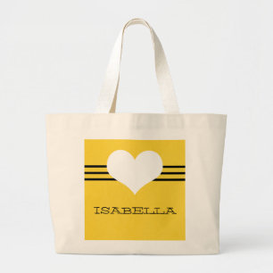 Gelbe moderne Herz-Tasche Jumbo Stoffbeutel