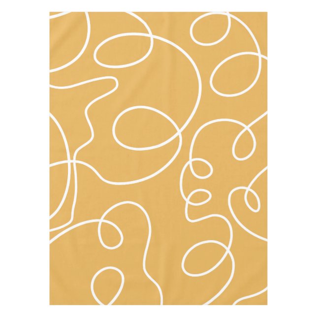Gelbe, moderne Minimallinien Pinselstriche Tischdecke (Vorderseite)