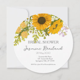 Gelbe moderne Sonnenblumen Bouquet-Brautparty Save The Date