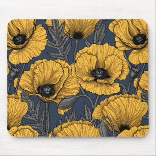 Gelbe Mohn auf der Marine Mousepad
